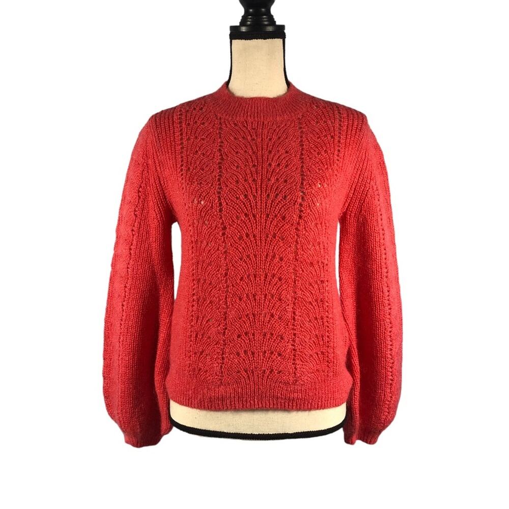 Little Moon pink mohair Soft balloon sleeve sweater XS